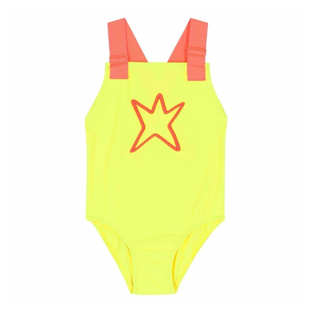 New Agatha Ruiz DeLaPrada Girls Yellow Stars Swimsuit Size 12 Months